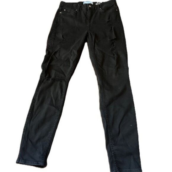 7 For All Mankind (B)Air Denim Ankle Skinny Destroy Black  Jeans size 26 / 2 - Picture 4 of 6